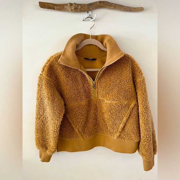JoyLab Sweaters - JoyLab (by Target) Half Zip Camel Sherpa Pullover